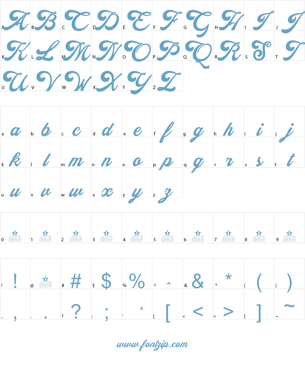 Alexandra Personal Use Font Character